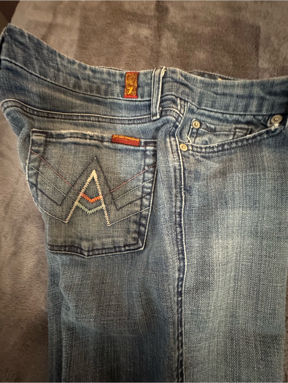 7 For All Mankind Women's Light Blue Flare Jeans